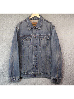 1969 Gap Denim Jean Jacket Men Trucker XL Blue Y2K Biker